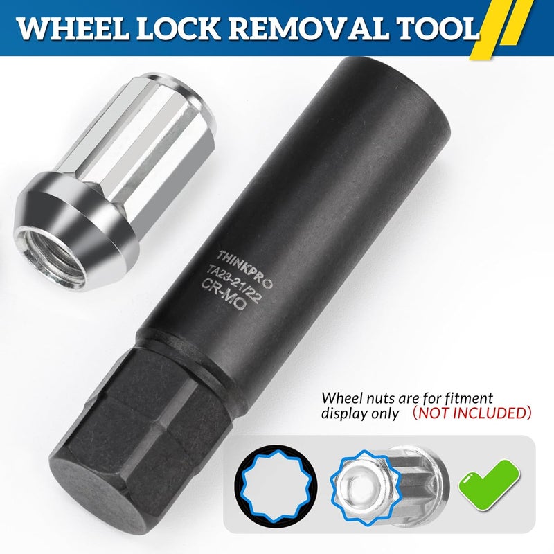 Thinkpro 10 Spline Lug Nut Key Replacement for TA23-21/22, Compatible with Bimecc 10-Spline Lug Nuts and Lug Bolts,21MM and 22MM Hex Drive10 Point Wheel Socket - Image 3